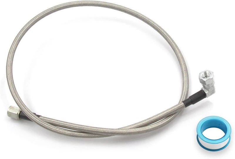 LVOUP 4AN Stainless Steel Braided Turbo Oil Feed Line 18" Turbocharger Oil Drain Return Line Hose And Hose Ends - Image 1
